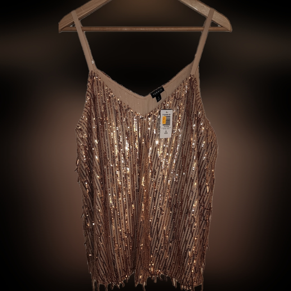 Torrid Sophie Sequin Fringe Cami Size 2